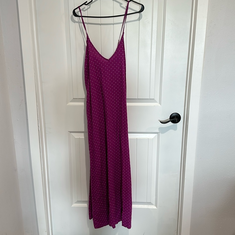 Purple/Magenta polka dot maxi dress